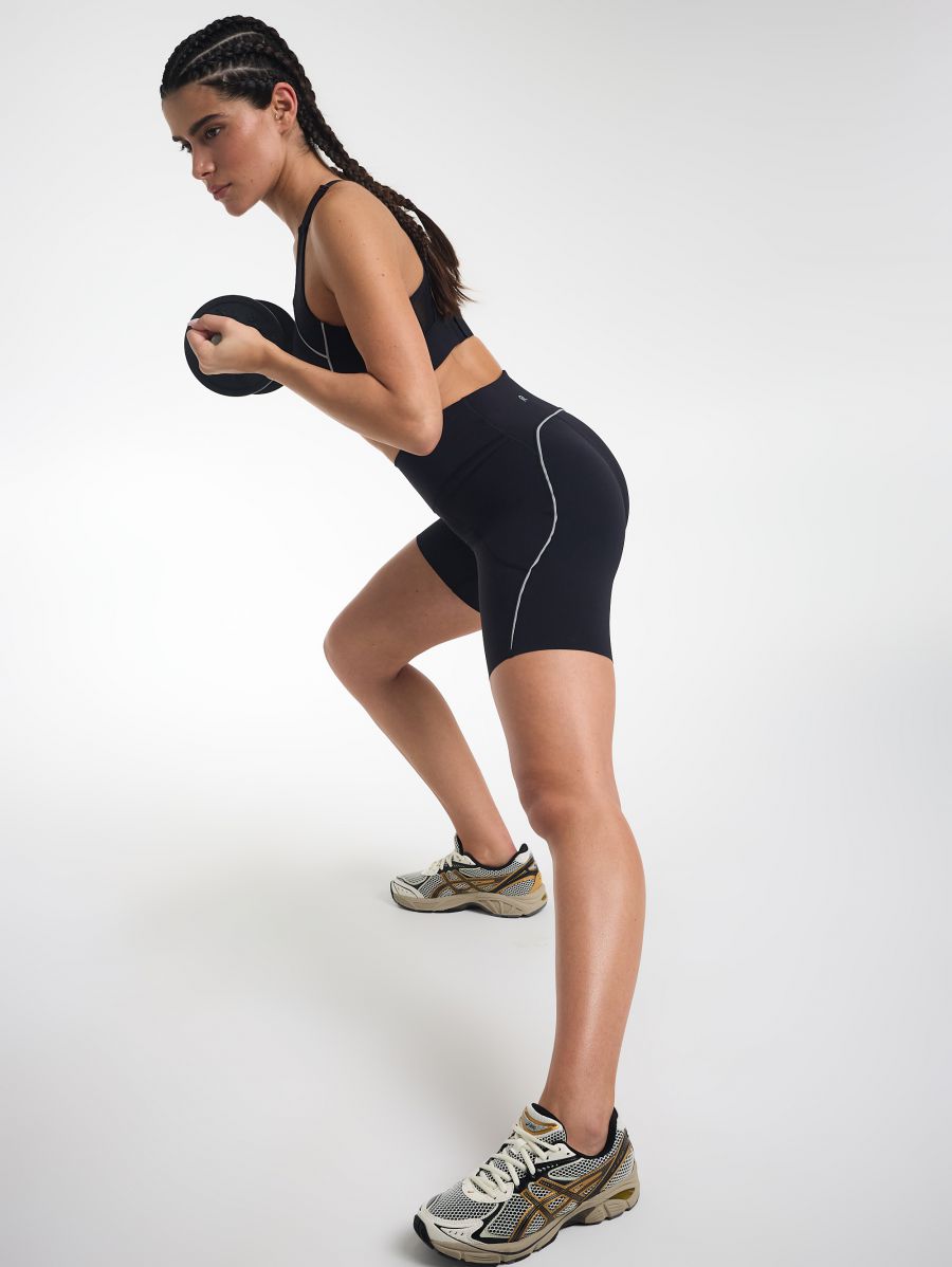 טייץ בייקר עם כיסים ורפלקטור אורך ”8 מבד nero