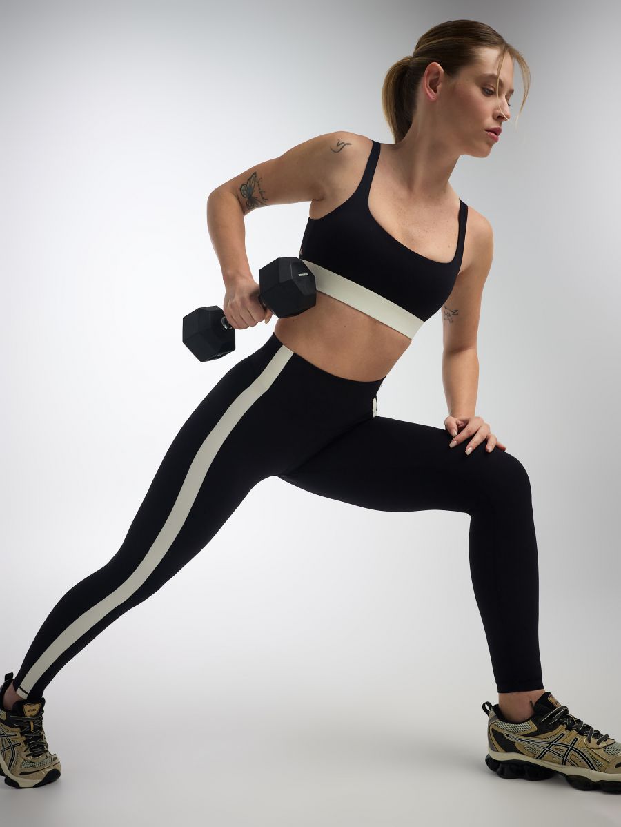 טייץ קולור בלוק אורך ”28 מבד nero