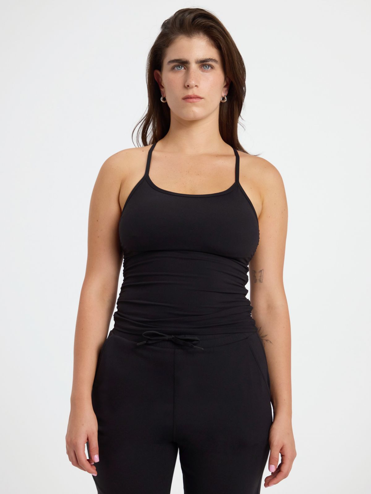 גופייה עם כיווצים וחזייה מובנית מבד ilios