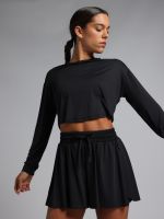 חולצת קרופ עם שרוול ארוך