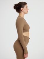 חולצת קרופ שרוולים ארוכים מבד ilios