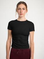 חולצה שרוול קצר עם כיווץ מבד ilios