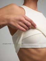 גופייה עם חזייה פנימית בשילוב בד מודל ריב