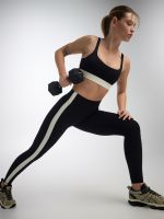 טייץ קולור בלוק אורך ”28 מבד nero