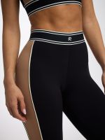 טייץ קולור בלוק אורך ”25 מבד nero